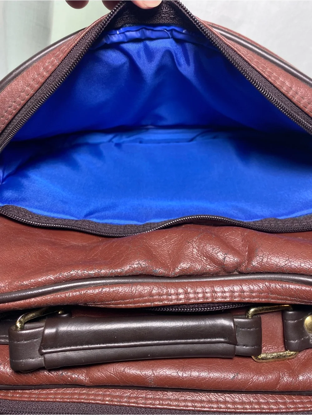 Coastar Vintage Brown Faux Leather Laptop Messenger Bag Briefcase 11.5”